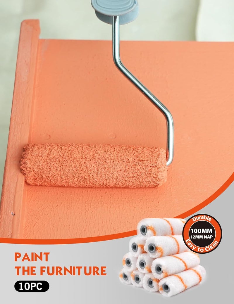 Rolling Dog 4 inch Small Paint Roller Covers - Polyester Roller Covers for Semi Smooth to Semi Rough Surfaces(Pack of 10) - Image 4